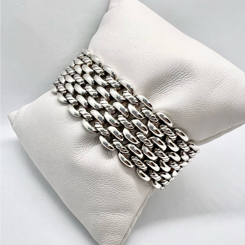 David Yurman Thoroughbred 3-Row Cuff Bracelet - Picture 14 of 16